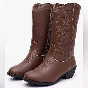 Kids Boots Unisex Mid Calf Cowboy / Cowgirl Boots Western Riding Shoe Size 1